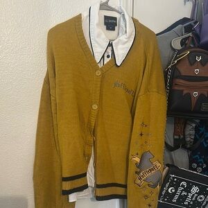 Hufflepuff Mustard Yellow Cardigan with Shirt